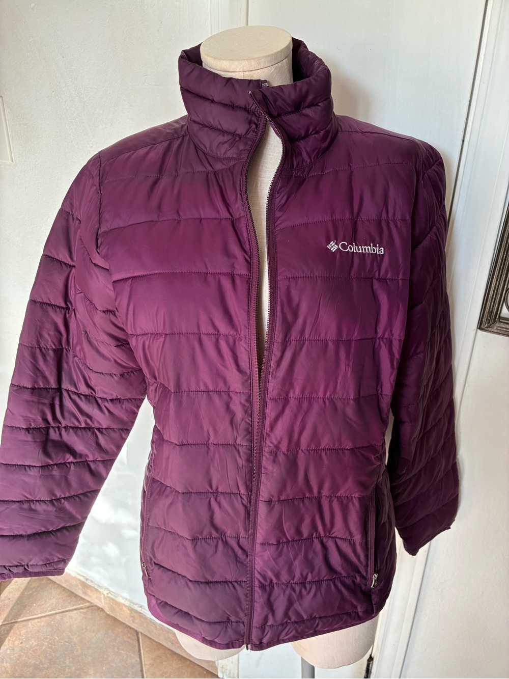 Columbia Women's Deep Plum Quilted Packable Bomber Jacket